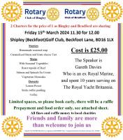 15th March 2024 The Rotary Club of Bradford Charter shared with Bingley